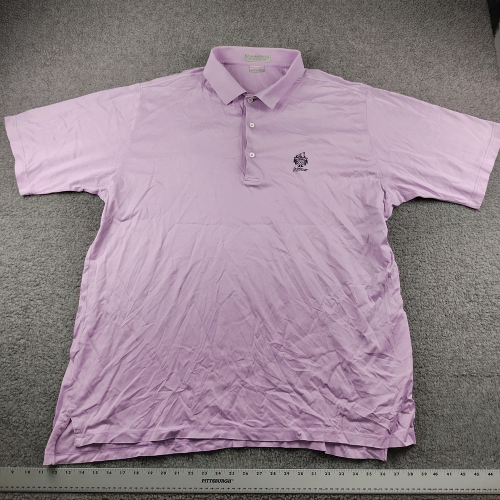 Martin Cotton Polo Mens 2XL XXL Lochinvar Lavender Purple Short Sleeve EUC